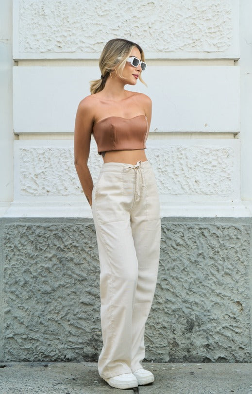 Jeans Pantalon En Lino